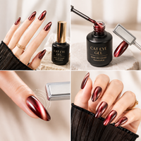Vernis à ongles UV Fengshangmei HEMA Free Magnetic Glitter 35 couleurs, effet double reflet œil de chat, marque privée, pour nail art et fournitures de beauté