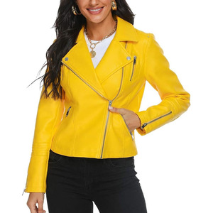 Dernière collection : Blouson en cuir pour femme de haute qualité, hiver, col montant, couleurs personnalisées, logo personnalisé, tricoté, longueur longue, prix de gros - Product Image 3