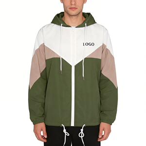 Veste à capuche zippée imperméable et coupe-vent pour homme avec logo personnalisé, idéale pour la randonnée en montagne, manteau d'extérieur grande taille pour homme, USA - Product Image 2