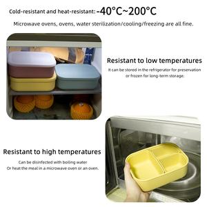 Lonchera de silicona de grado alimenticio, diseño compartimentado, apilable y sellable, ideal para niños, muy vendida. - Product Image 5