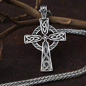 yunnique Celtic <b>Cross</b> Pendant Tibetan Silver Men's Necklace Gift Fashion Sweater <b>Chain</b> - Product Image 2