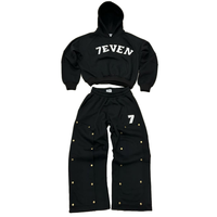Ensemble de sweats à capuche personnalisés Y2K Streetwear imprimés style Hip Hop pour hommes