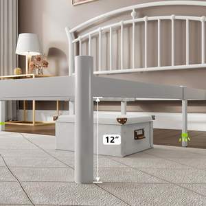 Simple Beauty Arch Dormitorio en forma <span class=keywords><strong>de</strong></span> <span class=keywords><strong>puente</strong></span> Plataforma blanca Marco <span class=keywords><strong>de</strong></span> cama <span class=keywords><strong>de</strong></span> hierro Cama <span class=keywords><strong>de</strong></span> almacenamiento <span class=keywords><strong>de</strong></span> metal <span class=keywords><strong>de</strong></span> tamaño Queen con cabecero - Product Image 4