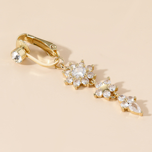 Thiết Lập 10 Sexy Thép Không Gỉ Bụng Nút Nhẫn Thiết Kế Mới 18 Zircon Inlay Clip Dangle Không-Xỏ Rêu Cơ Thể Đồ Trang Sức Bán Buôn - Product Image 5