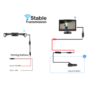 Cámara de monitor de marcha atrás inalámbrica para coche, espejo retrovisor de cristal con cámara de aparcamiento - Product Image 6