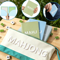 Étui de protection minimaliste en cuir PU pour cartes de Mahjong, idéal pour les voyages, pochette pour jeu de société