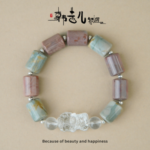 สร้อยข้อมือหินคริสตัลหกเหลี่ยมเสริมดวงสำหรับผู้หญิง พร้อมจี้หินหลายชนิด ขายส่งเป็นของขวัญ - Product Image 4