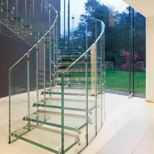 Structure solide, verre trempé de haute qualité pour escaliers en colimaçon intérieurs, décoration moderne personnalisée pour la maison - Product Image 2