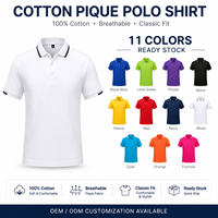 Camiseta Polo de Golf al por Mayor, Personalizable, de Algodón Piqué, Clásica, para Negocios, con Cuello en Contraste, para Hombre y Mujer