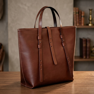 Pochette pour femme en cuir véritable de style européen, pliable, grande capacité, personnalisable, légère, durable, imperméable, avec fermeture éclair - Product Image 3