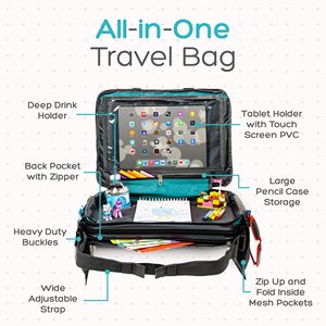 Free sample Wholesale Collapsible Kids Travel Children <b>Car</b> Seat Lap Activity Tray with <b>Tablet</b> Holder Toddler Play Study Painting - Product Image 2