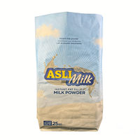 Matériaux d'emballage écologiques imprimés sur mesure avec laminage pour sacs de 25 kg de céréales, farine, lait en couches multiples en kraft