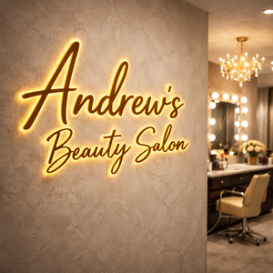 Letrero LED 3D de Alta Calidad con Logotipo, Letrero Comercial, Letrero para Salón de Belleza, Letrero Metálico con Logotipo - Product Image 3