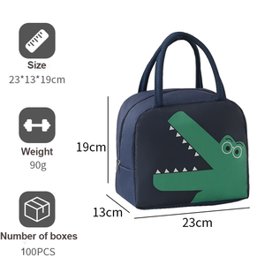 กระเป๋าใส่อาหารกลางวันแบบพกพา ลายการ์ตูนน่ารัก แฟชั่น ทันสมัย  พร้อมโลโก้สั่งทำพิเศษ  วัสดุผ้า Oxford หนาพิเศษ เก็บความร้อนได้ดี เหมาะสำหรับปิกนิก - Product Image 6
