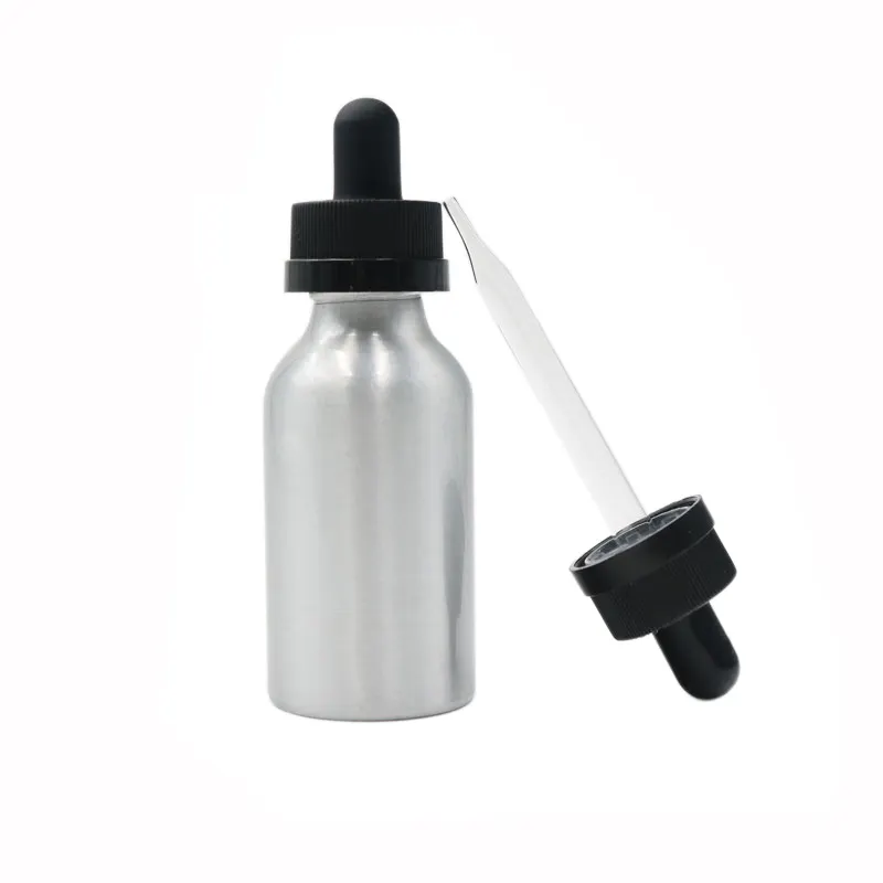 Серебро 30 мл 50 мл 60 мл металлическая Косметическая сыворотка эфирное масло парфюмерная Косметическая алюминиевая стеклянная бутылка-капельница