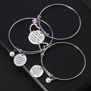 Custom Designs Stainless Steel Charm Bracelets Bangles Luxury Love Pearl Religious Craft Jewelry Bracelet