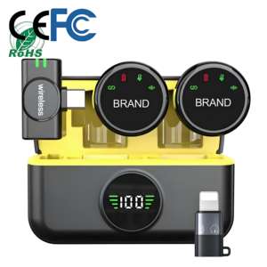 Micrófono Lavalier magnético inalámbrico profesional para teléfono, reducción de ruido, caja de carga de grabación, mezcladores de tarjetas de sonido de Audio - Product Image 1