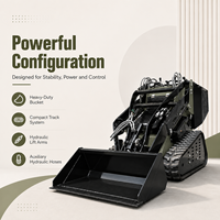 Mini-chargeuse compacte certifiée EPA Euro 5 LOGWAY avec godet pour le nettoyage des cours agricoles et des chantiers