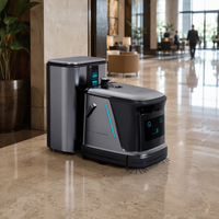 Robot de nettoyage commercial IA performant, balayage, lavage, aspiration, autonettoyage et évitement intelligent des obstacles pour hôtels et centres commerciaux