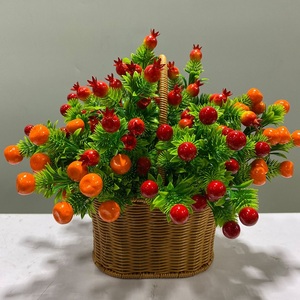 Petite <span class=keywords><strong>Mousse</strong></span> Artificielle Plantes Fruitières Maison <span class=keywords><strong>Jardin</strong></span> Décoration Murale-Cerise Baie Orange Fraise Plastique Eucalyptus Arbustes Prix - Product Image 1
