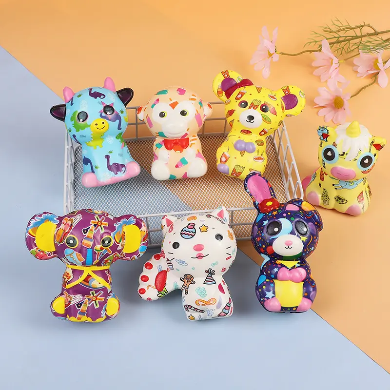 Stickers Slow Rising Plush Toy Phone Case Pen Panda Notebook Mesh Machine Keychain Kawai Dumpling Doll Dog Cat Squishy Animal