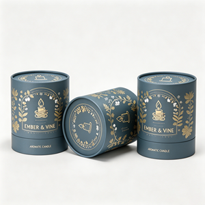 Boîte cylindrique en papier kraft biodégradable empilable avec couvercle, taille personnalisée, logo imprimé, emballage écologique en gros - Product Image 6