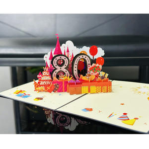 Carte de vœux 3D tridimensionnelle créative pour <span class=keywords><strong>anniversaire</strong></span> de mariage, <span class=keywords><strong>anniversaire</strong></span>, boutique pour célébrer le <span class=keywords><strong>message</strong></span> numérique personnalisé - Product Image 3