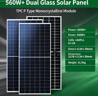 Panneau solaire haute puissance 560 W, directement de l'usine, pour l'alimentation des toits résidentiels et les projets d'éclairage public