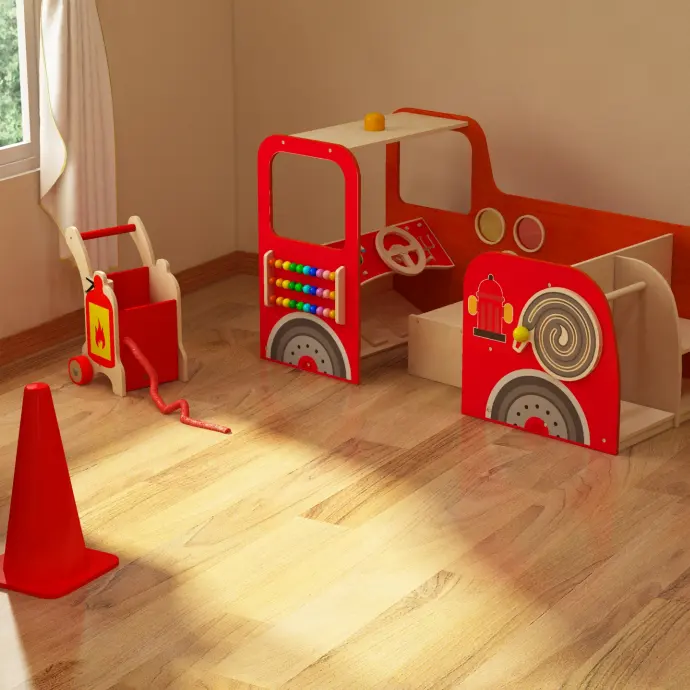유아 아이 실내 놀이방 게임 아이 놀이 지역을 위한 실내 놀이 지역 소방서 역할 놀이 가구