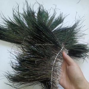 Conduit de paon vert irisé naturel de 15 à 20cm/plumes enfilées Herl - Product Image 4