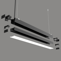 Lumière linéaire suspendue LED intérieure 9W+21W, faisceau émettant vers le haut et vers le bas, angle de faisceau de 120 degrés, 900 mm, lumière de plafond de bureau, 4000k 5000k6000