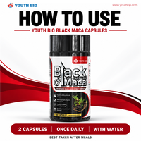 Capsules de racine de Maca noire et Arginine, formule double action 1000mg, extrait 20:1, pour la résistance physique des adultes, 90 gélules, OEM ODM