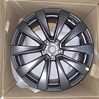 Rines de Aluminio Forjado de 22 Pulgadas, Color Negro Mate con Rayos Gris Metálico, Rines Personalizados de Aleación para Automóviles de Pasajeros, para Tesla Model X Plaid