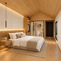 Desain Mewah 1 2 Kamar Tidur Modular Atap Segitiga Indah Struktur Baja Ringan Modern Villa Prefabrikasi Baja