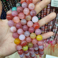 Perles rondes lisses en pierre naturelle de 14 mm, grande taille, pour la fabrication de bijoux, bracelets, colliers, DIY