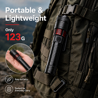 Lampe torche laser zoomable 10W en aluminium aéronautique, chargement Type-C, 1200mAh, 3 modes d'éclairage, torche d'extérieur avec cordon