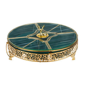 Assiette de collation de fruits en céramique, <span class=keywords><strong>plateau</strong></span> en porcelaine, pour le salon, professionnel et créatif, de luxe, avec couvercle en <span class=keywords><strong>verre</strong></span> - Product Image 6