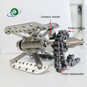 CS 135LPM 100-600mm Cross Jet Nozzle Super Chain Root Cutting Nozzles for Pipe Cleaning