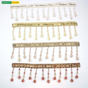 Vêtements Décoration De Rideau Polyester 9cm Largeur Différentes couleurs Cristal <span class=keywords><strong>Épaisse</strong></span> <span class=keywords><strong>Frange</strong></span> De Perles - Product Image 2