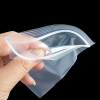Sacs d'emballage alimentaire plats en PE transparent biodégradable avec fermeture éclair auto-adhésive réutilisable pour plusieurs tailles