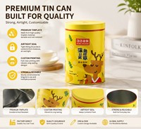 Boîte de rangement en métal avec couvercle hermétique en tôle ronde imprimée sur mesure pour l'emballage du thé, du café et des boissons