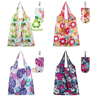 Sac en nylon ripstop pliable écologique Sacs en nylon à impression personnalisée Fourre-tout réutilisable Sac de transport pliable en polyester pour épicerie