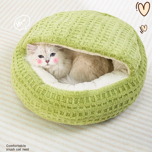 Geschlossenes Katzenbett aus arktischem Fleece, Winterwarm, sicheres Versteck, Katzenschlafsack für Hauskatzen - Product Image 3