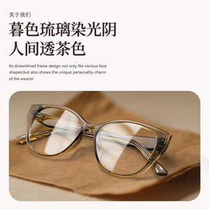 Montura de Gafas Danyang Cat Eye 81132 TR90 Ligera de Marco Completo para Mujer con Lentes de PC Marrones - Product Image 5