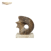 Décoration intérieure de style européen minimaliste, artisanat géométrique, marbre travertin naturel, forme hémisphérique personnalisée, beige poli