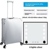 2025 nouveau 24 pouces en aluminium en alliage de magnésium Trolley Case lumière Bluetooth étanche étui cosmétique pour coiffure maquilleur