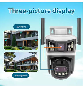 V380 Pro 6MP 4G kamera keamanan CCTV, kamera keamanan 3K tiga lensa IP PTZ dengan penglihatan malam sirene dan mikrofon bawaan - Product Image 3