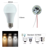 5/7/9/12W Sensor de microondas Radar Detector de movimiento Inteligente E27/B22 Bombillas de iluminación Tipo de globo Bombillas Led para uso doméstico