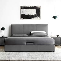 OKF Cadre de lit de chambre à coucher moderne italienne de luxe King Size Revêtement en tissu de cuir Double Queen Up-Lits rembourrés