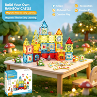 Jeu de 69 pièces de puzzle magnétique coloré pour fenêtre, lettres de l'alphabet, jouet éducatif pour l'apprentissage, idéal pour les jeux en classe pour enfants - Vente Flash